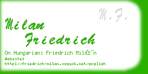 milan friedrich business card
